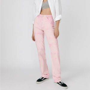 Reformation Cynthia High Rise Spiral Dye Pink Jeans Size 26